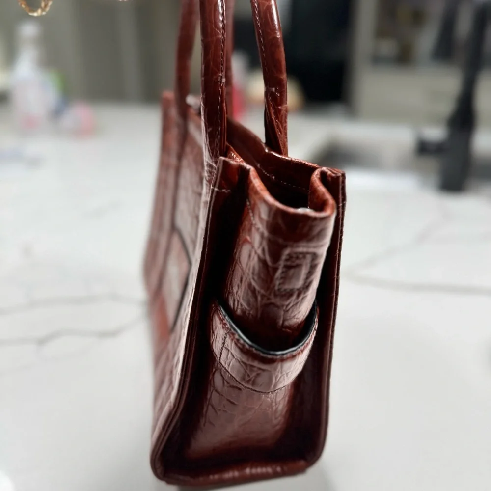 Marc Jacobs Cognac Croc-Embossed Tote - Picture 5 of 8